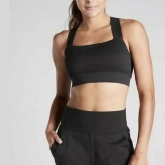 Athleta Serene Black Sports Bra Size Small - Picture 2 of 6